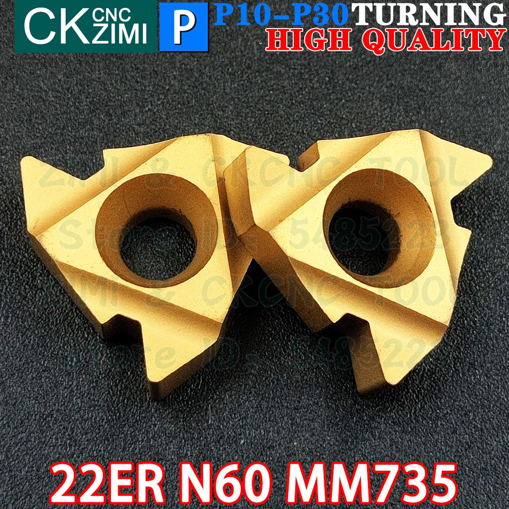 22ER N60 MM735 3.5-5.0 inserti in metallo duro Sinistra destra Inserti filettati filettatura esterna interna Utensili RT22.01W N60P MMT22ER N60 CNC Utensili per tornitura in metallo