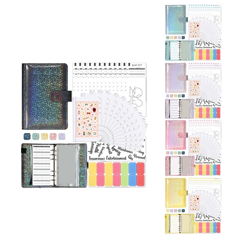 A6 Budget Planner Binder With Zipper Envelopes Cash Envelopes For Budgeting, Money Organizer For A6 Cash Budget Binde