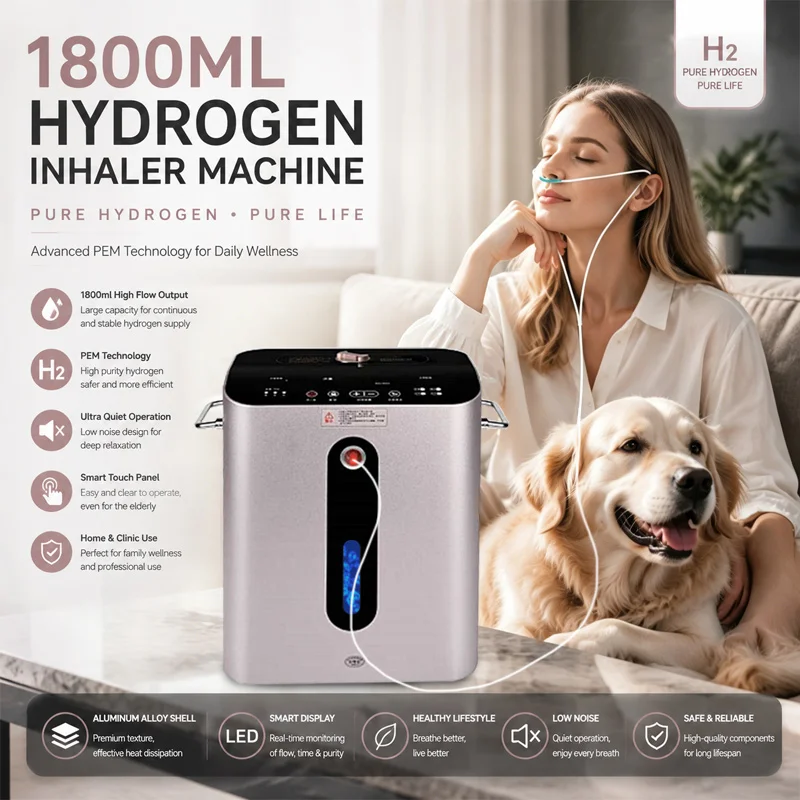 

PEM Hydrogen Inhalation Therapy Machine High Pure H2 & O2 Generator 1800ml Molecular Oxyhydrogen Inhalation Therapy Machine