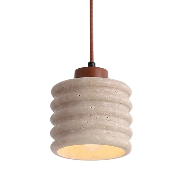 Nordyckie lampy wiszące LED w stylu Wabi-Sabi z żółtego travertynu, różne style, oświetlenie dekoracyjne do sypialni, salonu, do użytku domowego. — 2