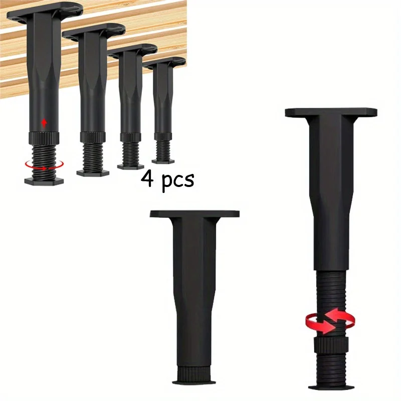 

4pcs DIY Furniture Leg Sofa Leg Bed Bottom Load Bearing Bracket Telescopic Adjustable Bed Beam Support Foot Reinforced Plastic