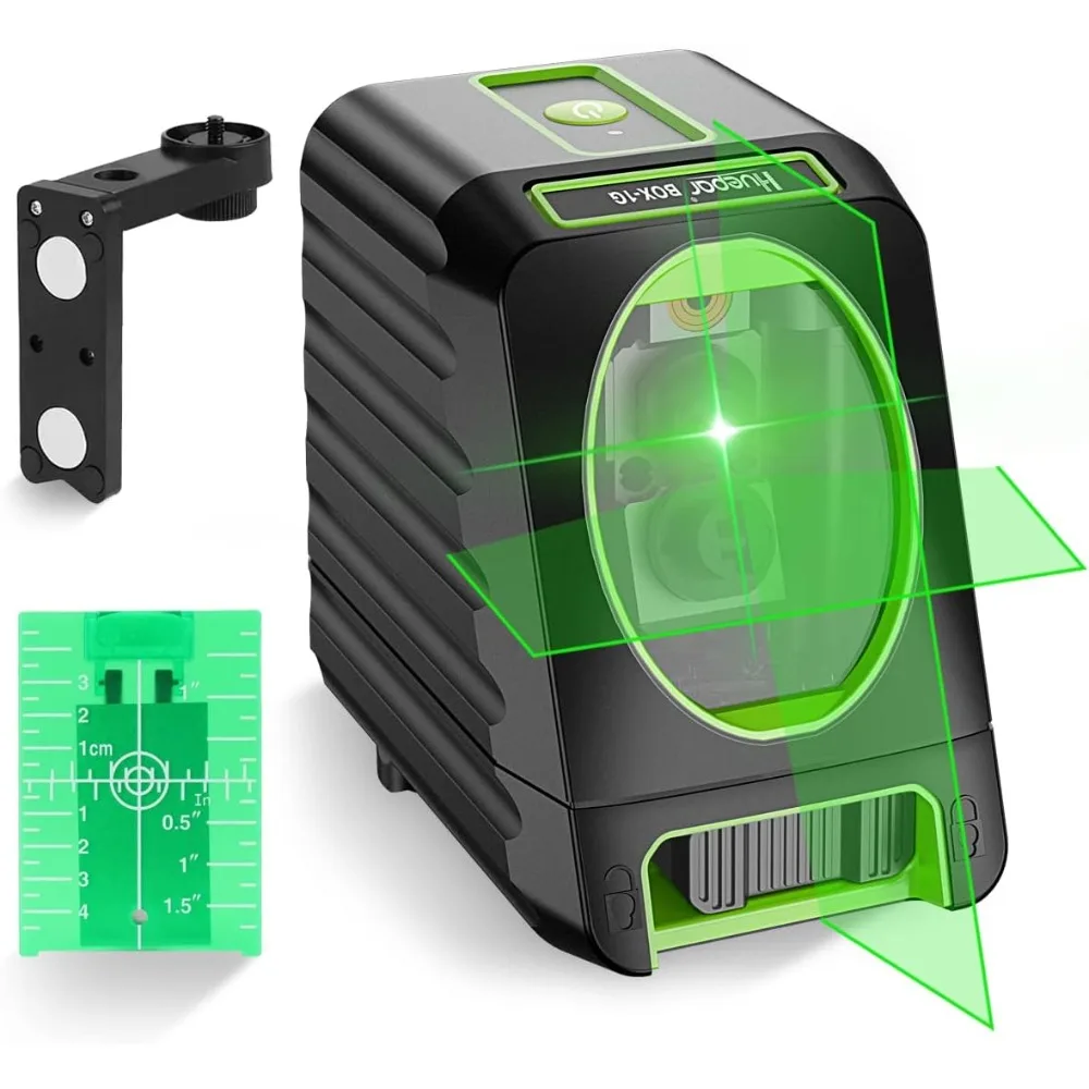 Laser Level 360 Self Leveling, Huepar Box-1G 150 feet Lazer Level Outdoor Green Cross Line with Pulse Mode, 150° Vertical