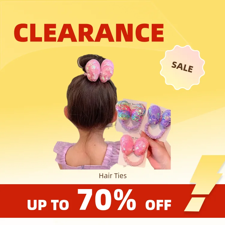 

Clearance_3PCS Sequin Hair Rope Children Scrunchies Big Butterfly Tie High Ponytail Braid Girl Rubber Band Headwear Hair Access