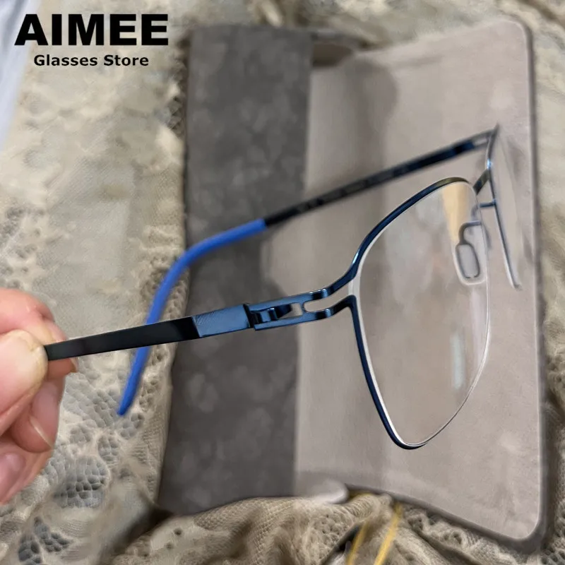 Deutsche Marke Ultraleicht Keine Schraube Gläser Rahmen männer Platz Business Brillen Frauen Handgemachte Myopie Brillen Gafas