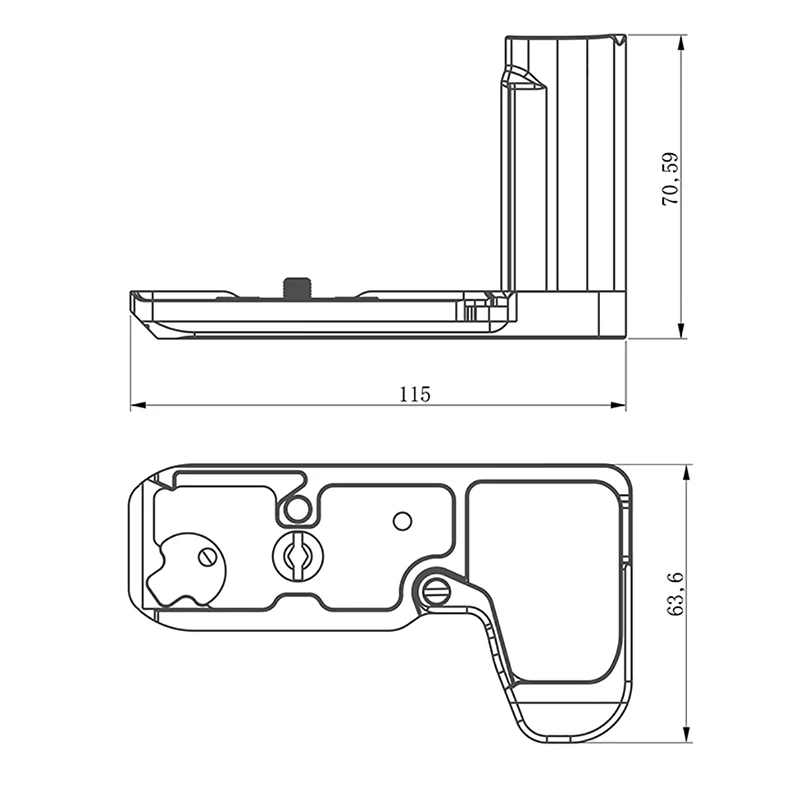 ZV-E10 II Halbkamera-Käfig Schnellwechselplatte L-Halterung Holzhandgriff für Sony ZVE10II SLR Arca-Swiss Stativ-Basisplattenhalterung – Detail 5