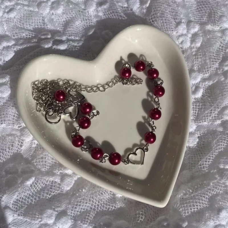 Fashion Handmade Love Red Beads Mary Necklace Y2K Star Charm Jewelry Necklace as a Gift for Her