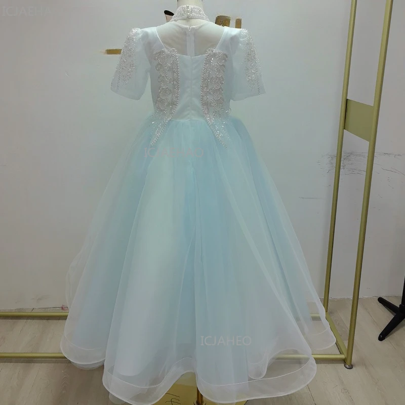 2026 Girls Host Piano Performance Princess Dress Birthday Violin Children Party Gown Pageant Formal Attire Celebration Outfit