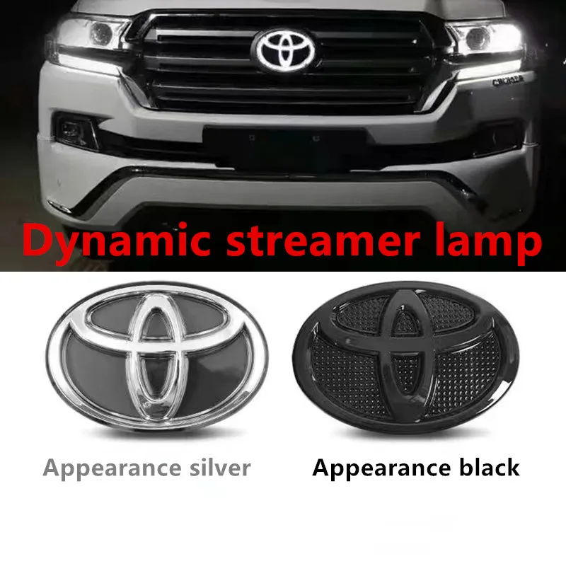 LED Automobile logo dynamic streamer lamp for Toyota 4Runner Tundra 2016-oh Land Cruiser 2018-oh Prado Hilux Revo accessories