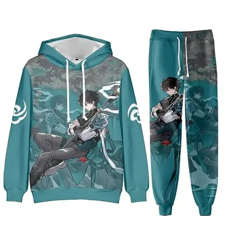 

2025 комплект брюк с капюшоном и 3D-принтом персонажей аниме Star Track, мужская и женская спортивная одежда, комплект спортивной одежды для мужчин