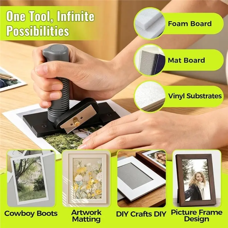 Professional For Picture Framing 90 Degree Handheld Mat Board Cutter With 5 Replacement Blades Straight Mat Cutting Tool