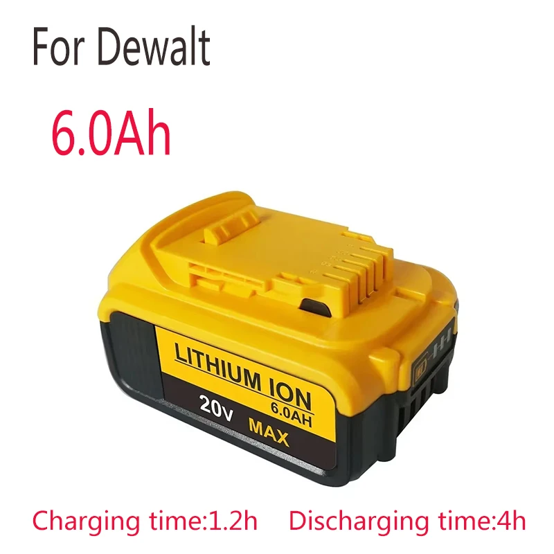 

18V Battery 6.0Ah DCB200 DCB184 DCB181 Replacement Li-ion Battery for DeWalt MAX XR power tool 6000mAh lithium Batteries