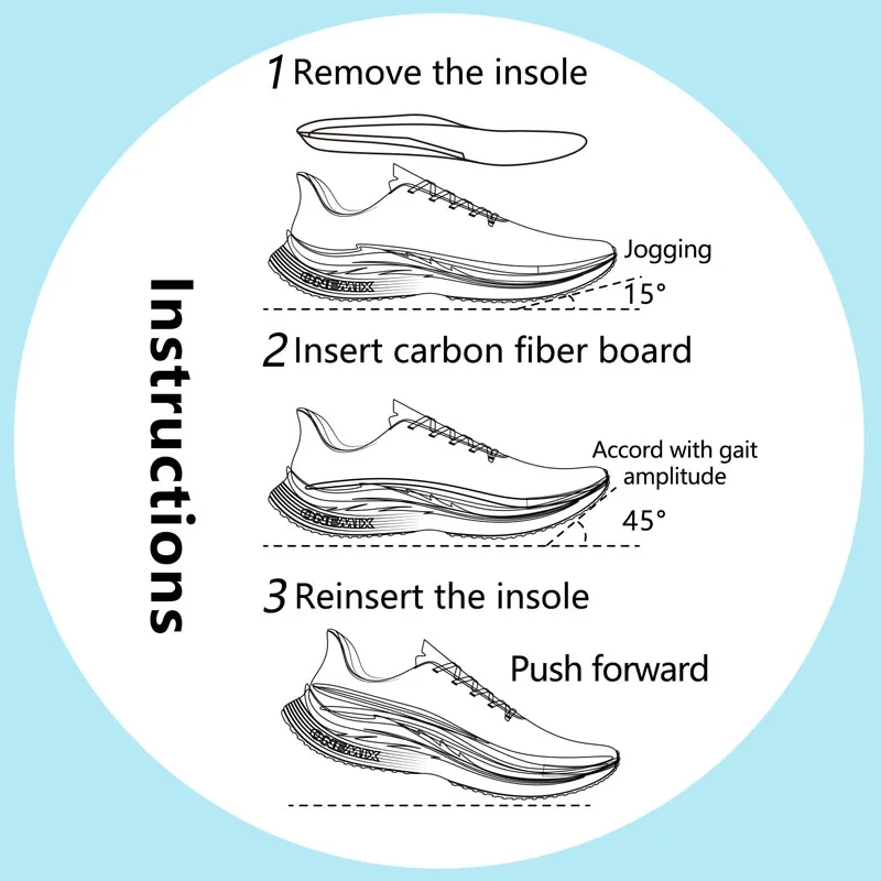 New Full Sole Carbon Plate-For Running 35° Shovel Carbon Plate Lean Forward Leaning Speed Sports Insoles