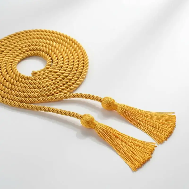 Double Fringe Tassel Graduation Honor Cord 170CM Long Rope Academic Regalia Accessory for Students Ceremonial Gifts