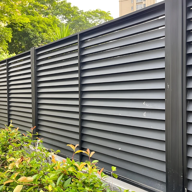 

3d Aluminum Blade Fence Aluminum Louver Multi T-track Fence for Front Yards Garage and Garden Buildings