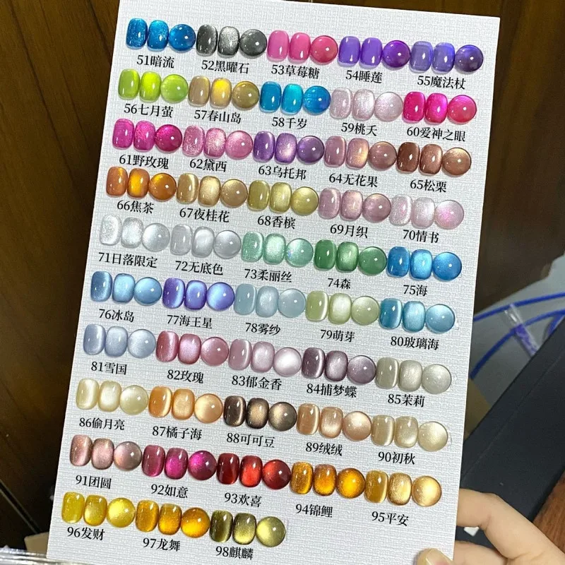 Picture 5: 150-Color Milk Tea Crystal Stone Cat's Eye Full Series Nail Gel Flash Dopamine Light Small Bulb for Nail Salon