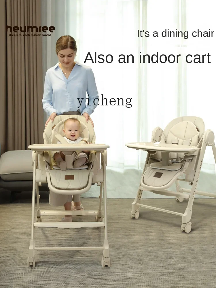 XL Baby-Esszimmerstuhl, Baby-Kinder essen, multifunktionaler, faltbarer, sitzender und liegender Esstisch und Stuhl