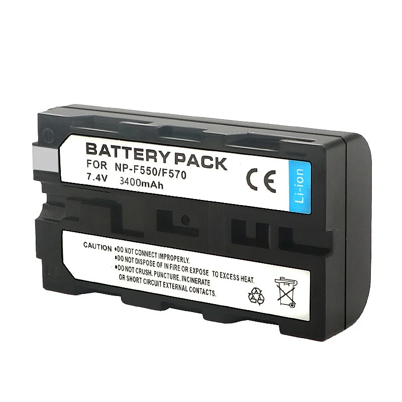 4 pz NP-F550 NP-F570 NP F550 F570 batteria fotocamera + LED doppio caricatore con porta di tipo C per Sony NP-F330 NP-F530 NP-F570 NP-F730