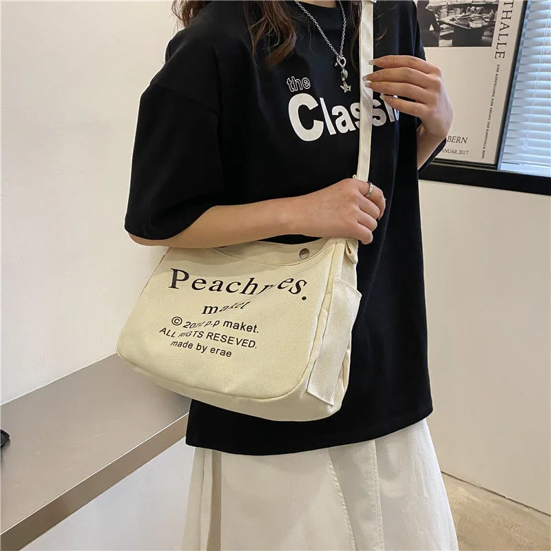 Women Fashion Shoulder Tote Bag Large Capacity Letters Designer Ladies Handbag Messenger for Female Canvas Casual Crossbody Bags image 2
