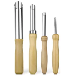 4Pcs DIY Molding Engrave Cutter Shape Carve Sculpture Modelling Cut Pottery Punch Hole Clay Ceramic Tool Wax Model Sludge Sculpt