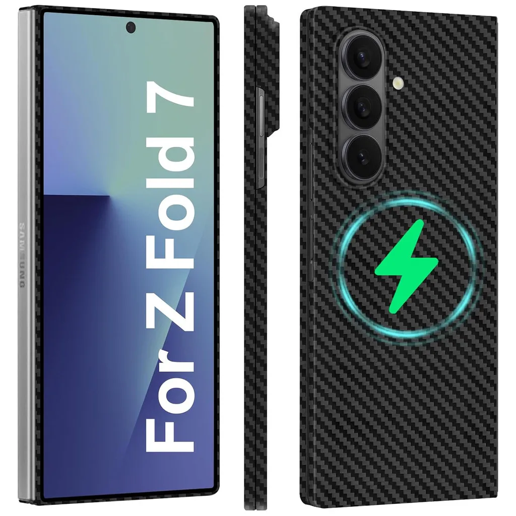

Оригинальный магнитный чехол из углеродного волокна для Samsung Galaxy Z Fold 7 W26, тонкий легкий чехол
