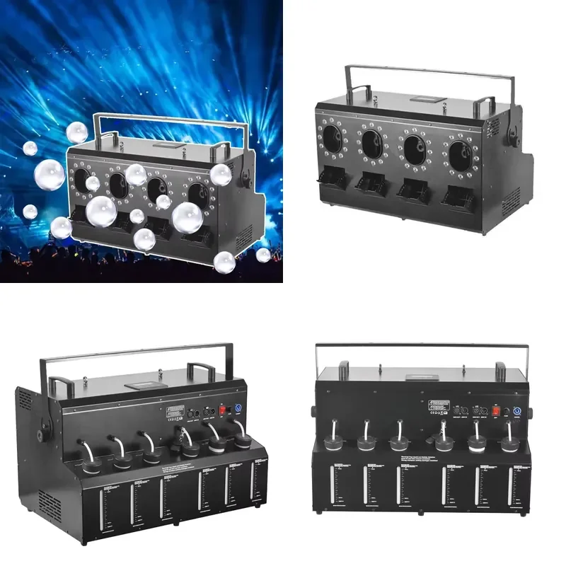 3000W 4 Hole Automatic RGBW Smoke Bubble Machine with Remote Control Aluminum Electric for Stage Party DJ Disco Lighting