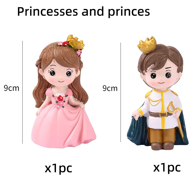 Wunderschöner Prinzessinnen- und Prinzen-Schloss-Kuchen-Topper für Mädchen, Kinder, Geburtstagsparty, Kuchendekoration, Zubehör und Requisiten-Set – Detail 7