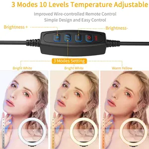 LED Selfie Ring Lighting, Photographic Lamp, USB Remote, Filling Light, Phone Support, Tripod, YouTube, Tiktok, Video, Live 10 Main Sales Light Photography - №7
