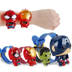 Disney Spiderman Children's Watches Robot Electronic Watch Student Boy Girl Digital Clock Kids Toys Baby School Birthday Gift