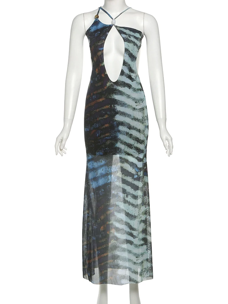 Serpentine Sexy Kleid Frauen Patchwork Mesh Saum Kreuz Straps Ärmellose Backless Mitternacht Party Sexy Clubwear Vestidos