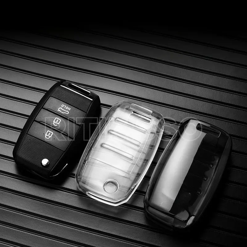 New TPU Car Flip Key Case Cover Shell For KIA Rio 3 K2 Ceed Cerato K3 K5 Sorento Sportage Soul K4 Picanto Optima Forte Stinger
