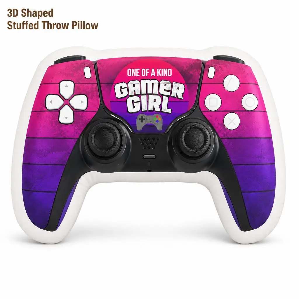 One Of A Kind Gamer Girl Retro Plush Pillow Cushion Irregular Stuffed Throw Pillow Home Decor Gift Sofa Bed