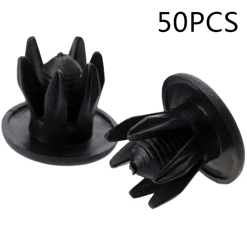 50pcs Car Rivet Clips 10mm Hole Rivet Push Clips Retainer Fender Panel Clip Fastener Accessory For Side Skirts Bumpers Door Trim