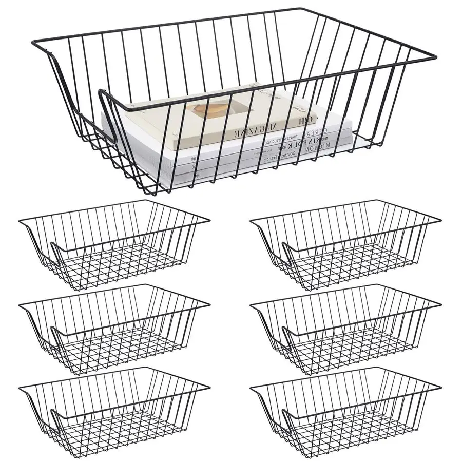 

6 Pcs Letter Tray Wire Paper Trays Stackable File Desk Organizer Metal File Paper Holder Basket for Desk Desktop Letter Storage