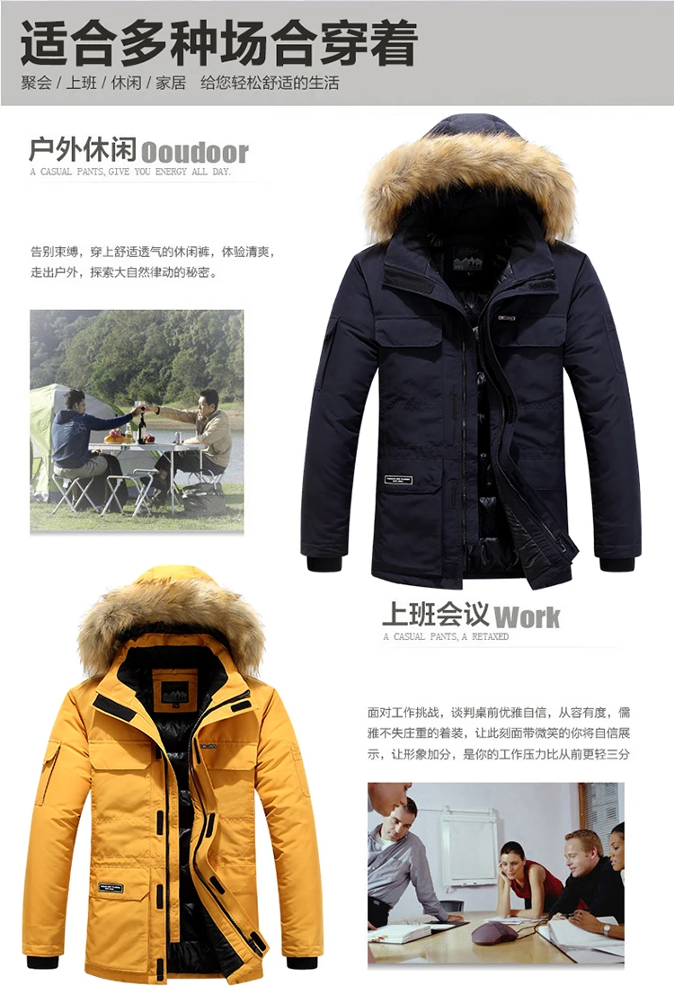 High-quality Winter New Model Solid-color Detachable Hat Warm and Cozy Cotton Coat with a Fur Collar for Men Outerwear