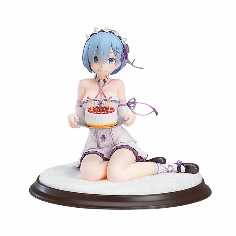 Echte BANDAI Rem Figuur 1/7 Verjaardagstaart Ver. Een andere wereld vanaf het niets Life Rem Case Model Ornament Geschenken Speelgoed Model Anime