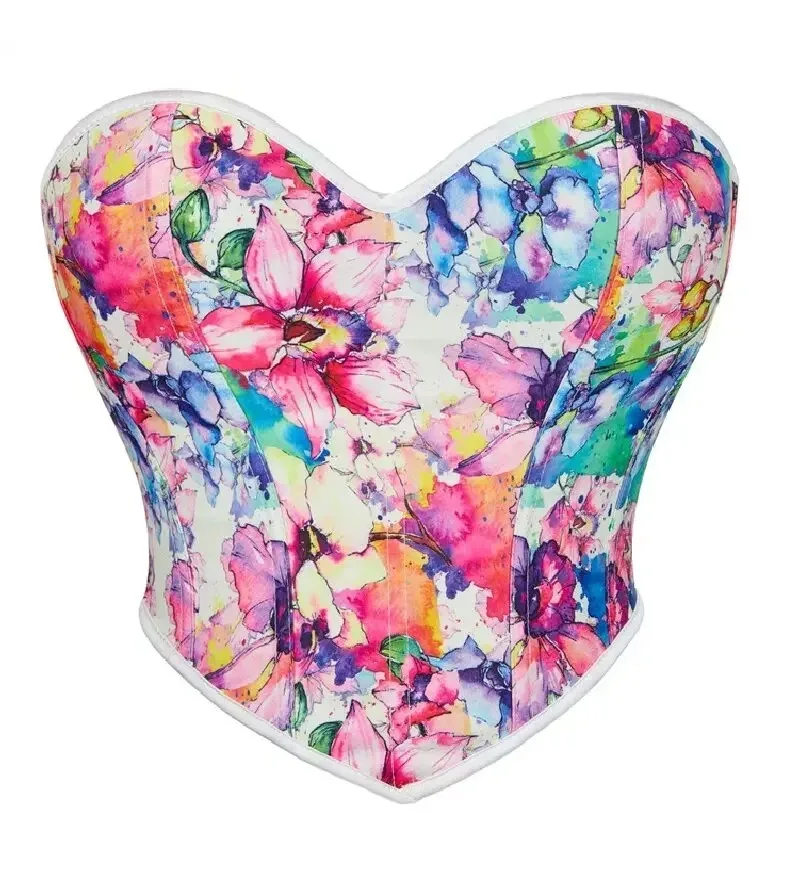 

Женские корсеты, укороченные топы с завышенной талией, бюстье с принтом, формирователь тела на шнуровке, нижнее белье, корсет