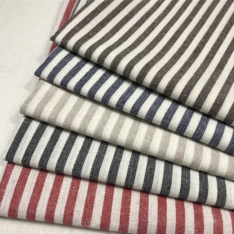 Stripe Cotton Linen Fabric DIY Sewing Fabric Clothing Clothing Home Decoration Handicraft Fabric