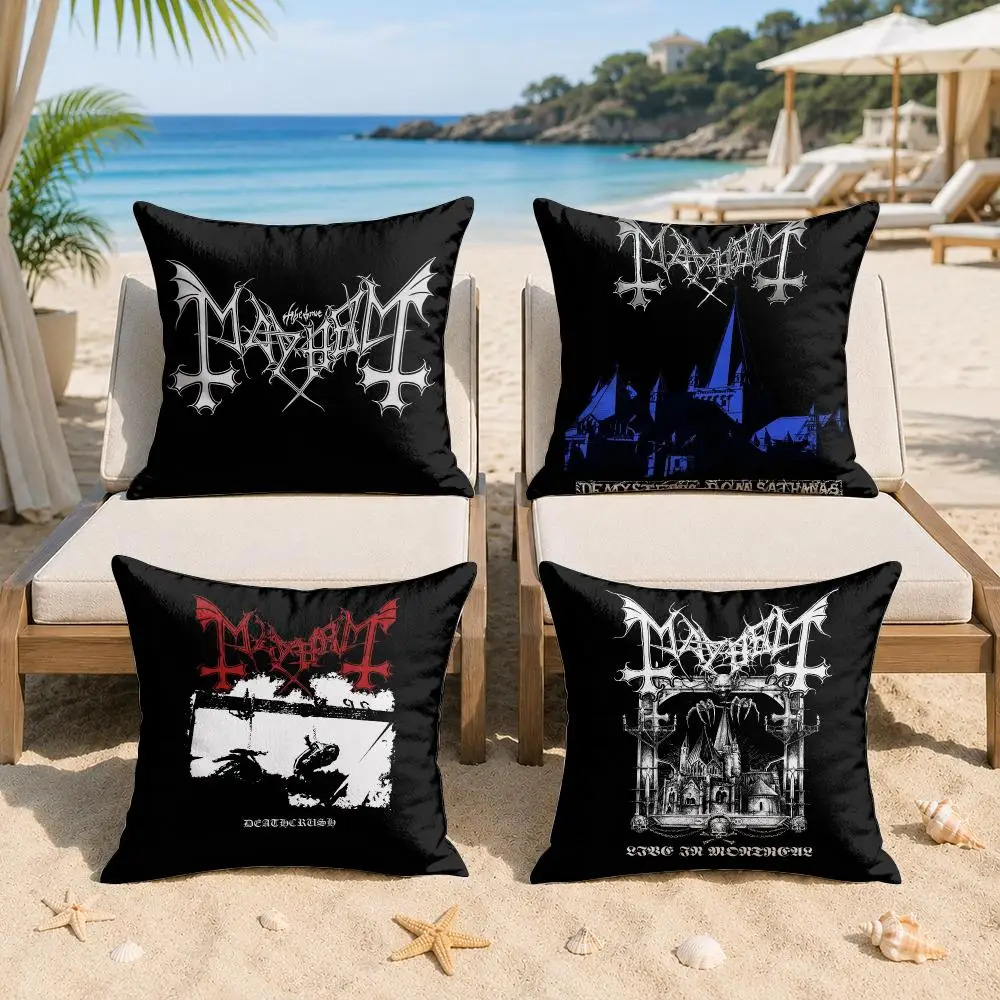 Band M-Mayhem Rock Cushion Cover Silky Short Plush Invisible Zipper Dustproof Sofa Pillow Case For Home Decor
