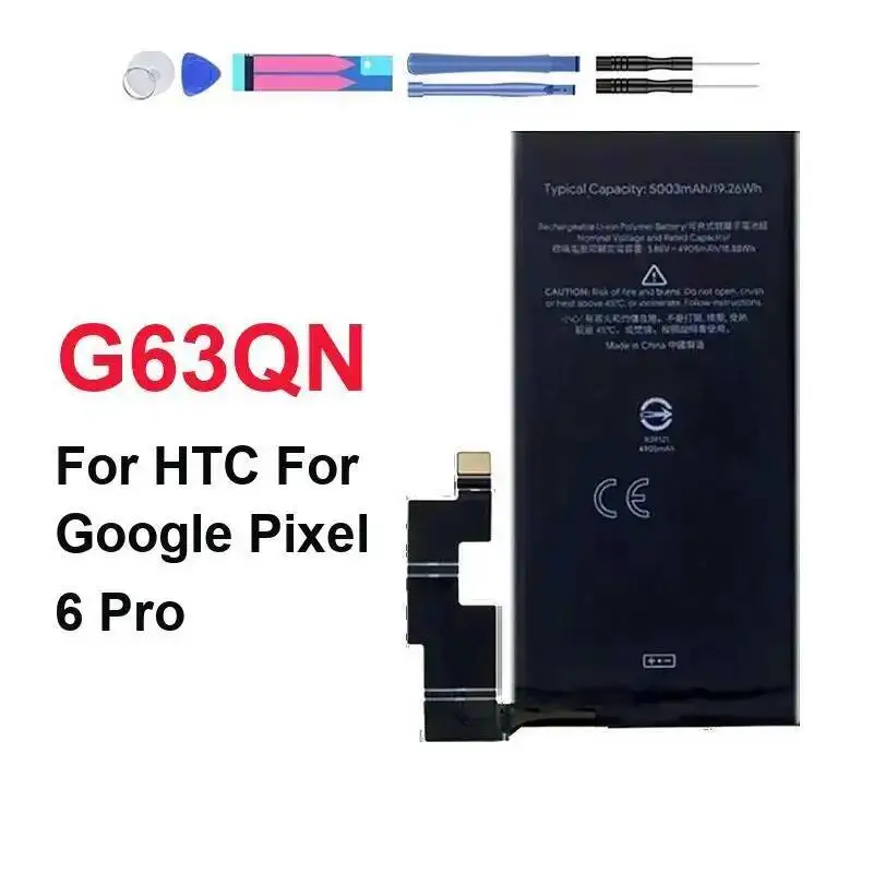 G63QN Good Low-Temperature Performance For Htc Google Pixel 6 Pro 5003Mah Robust Mobile Phone Battery