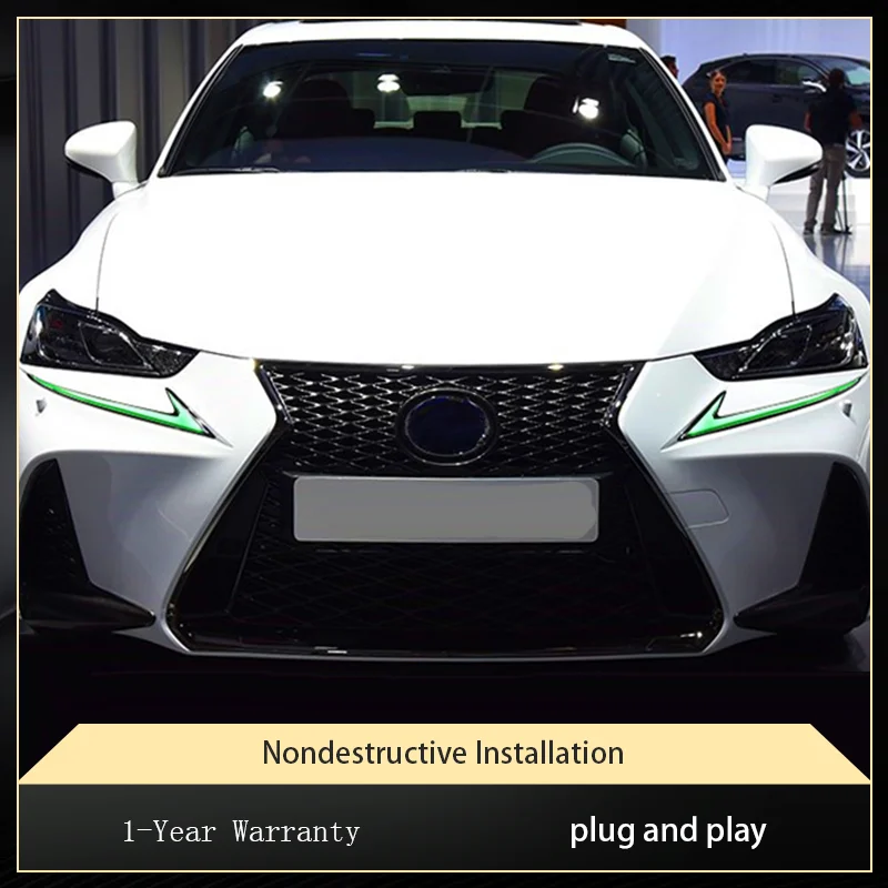 

Car Styling For Lexus IS300 IS250 IS200 2013-2022 Front Lamp Colorful DRL Headlight Turn Signal Highlight LED Bulb Auto Daylight