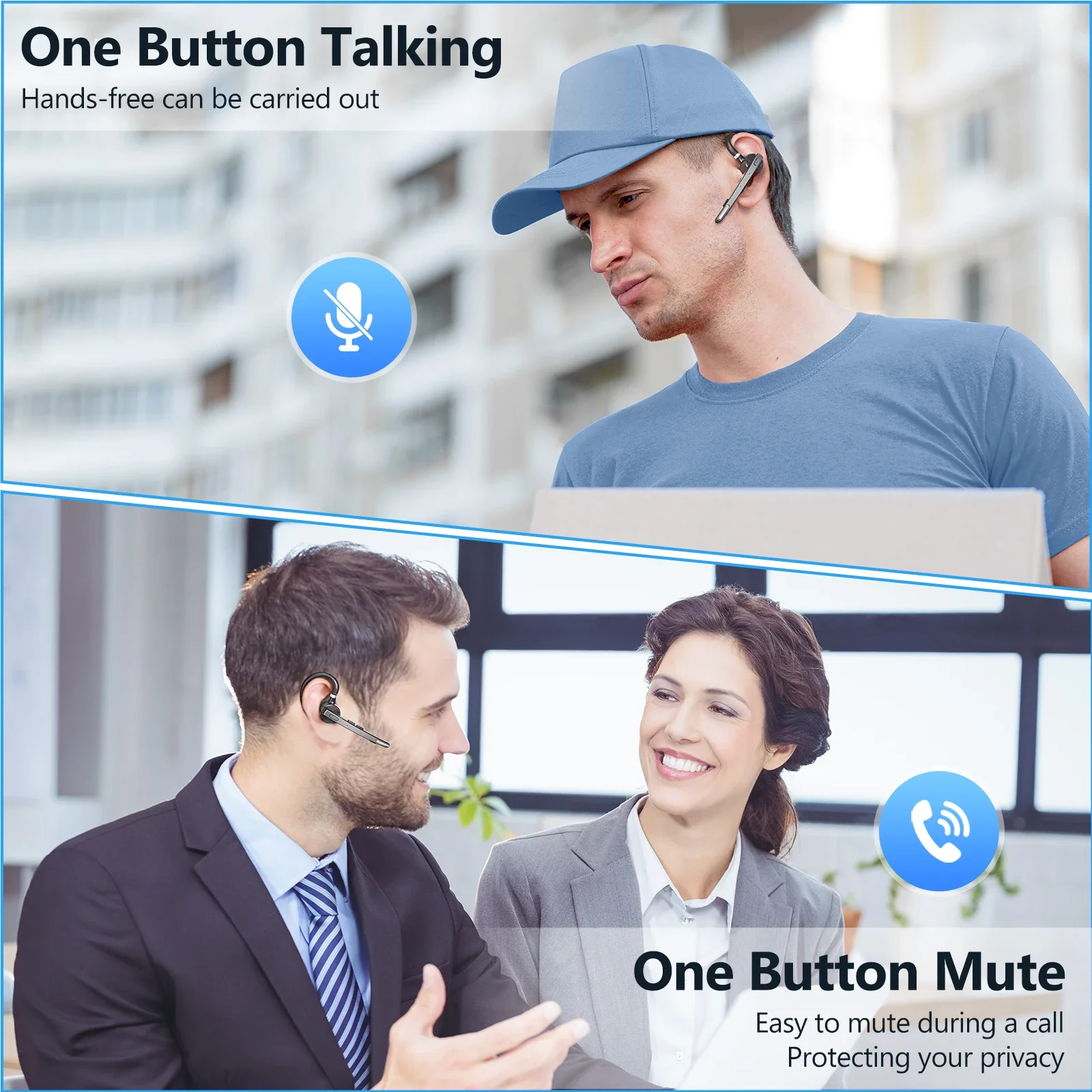 سماعة رأس لاسلكية Bee M53 جديدة مزودة بتقنية البلوتوث 5.1 مع ميكروفون مزدوج CVC8.0 مزودة بخاصية إلغاء الضوضاء سماعة رأس واحدة بدون استخدام اليدين