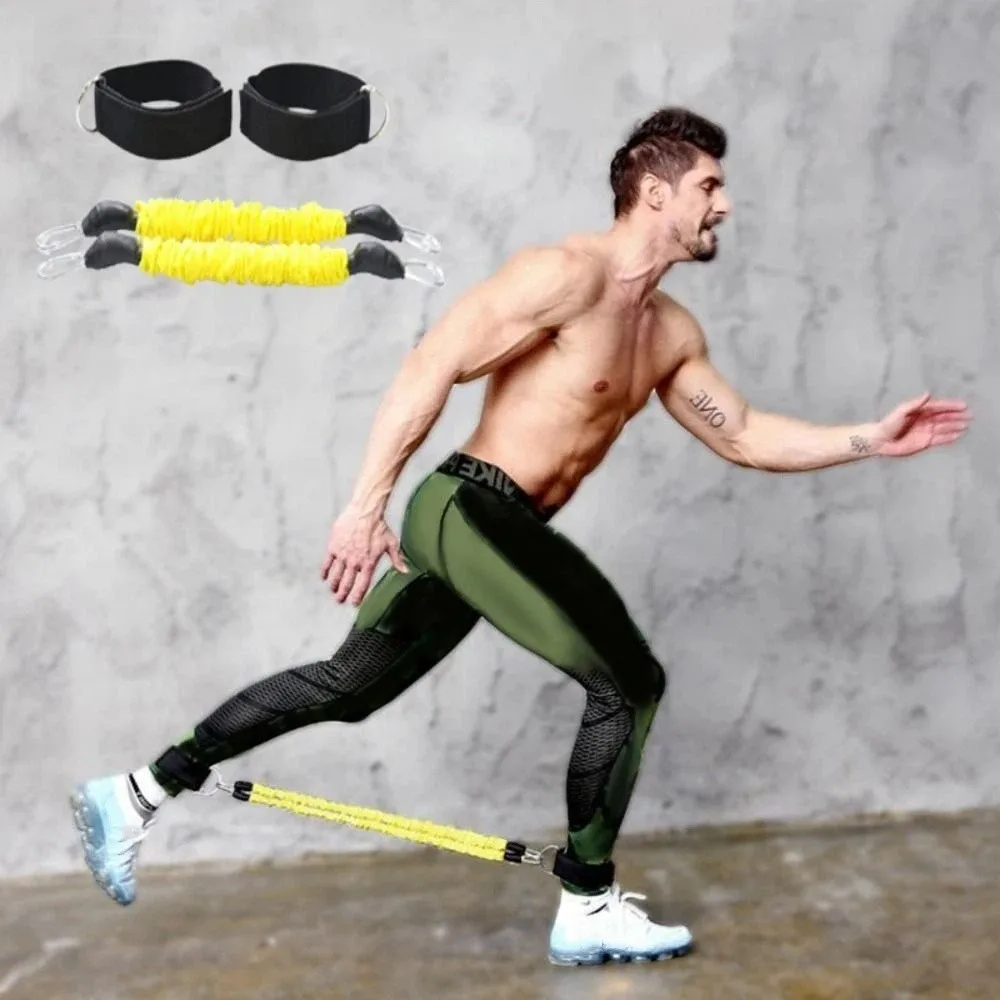 20LB-80LB Taekwondo Training Belt Thicken Elastic Resistance Bands Latex Anti-Break Ankle Pull Rope Physical Strength