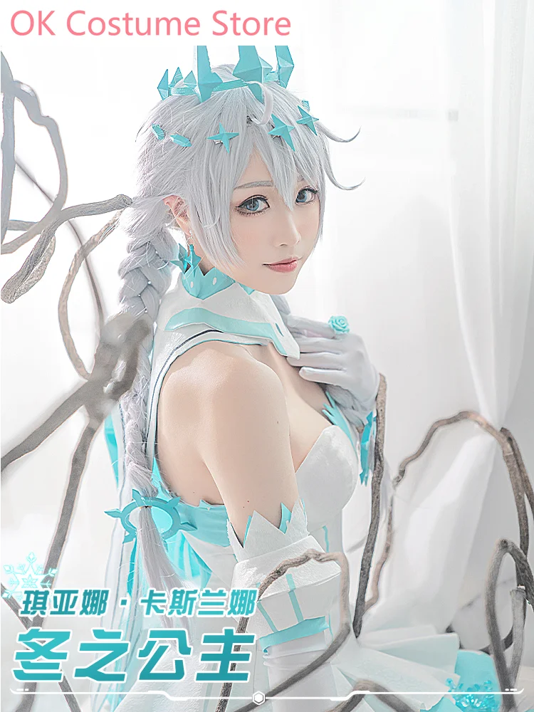 Honkai Impact 3rd Kiana Kaslana Winter Princess Cosplay Costume Cos Game Anime Party Uniform Hallowen Play Role Clothes Clothing