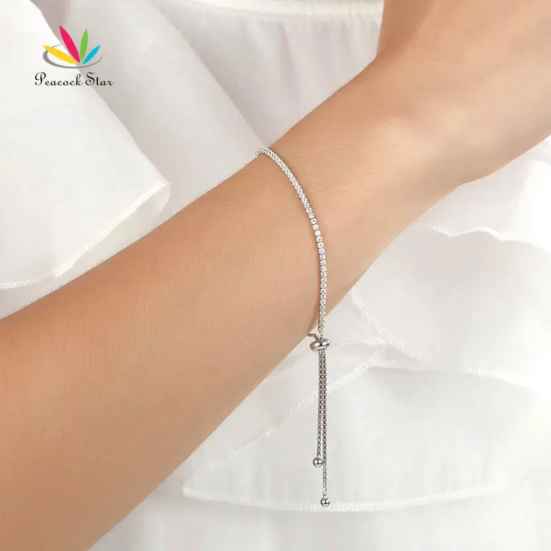 Peacock Star Solid 925 Sterling Silver Bracelet Adjustable Fashion Birthday Bridesmaid Gift CFB8023