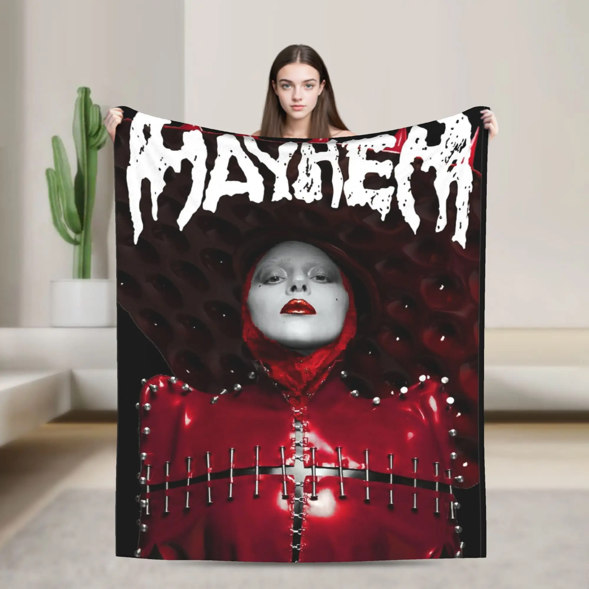 Lady Gaga Mayhem Abracadabra  Knitted Blankets Fleece Lady in Red  Super Warm Throw Blankets for Bed Bedspread