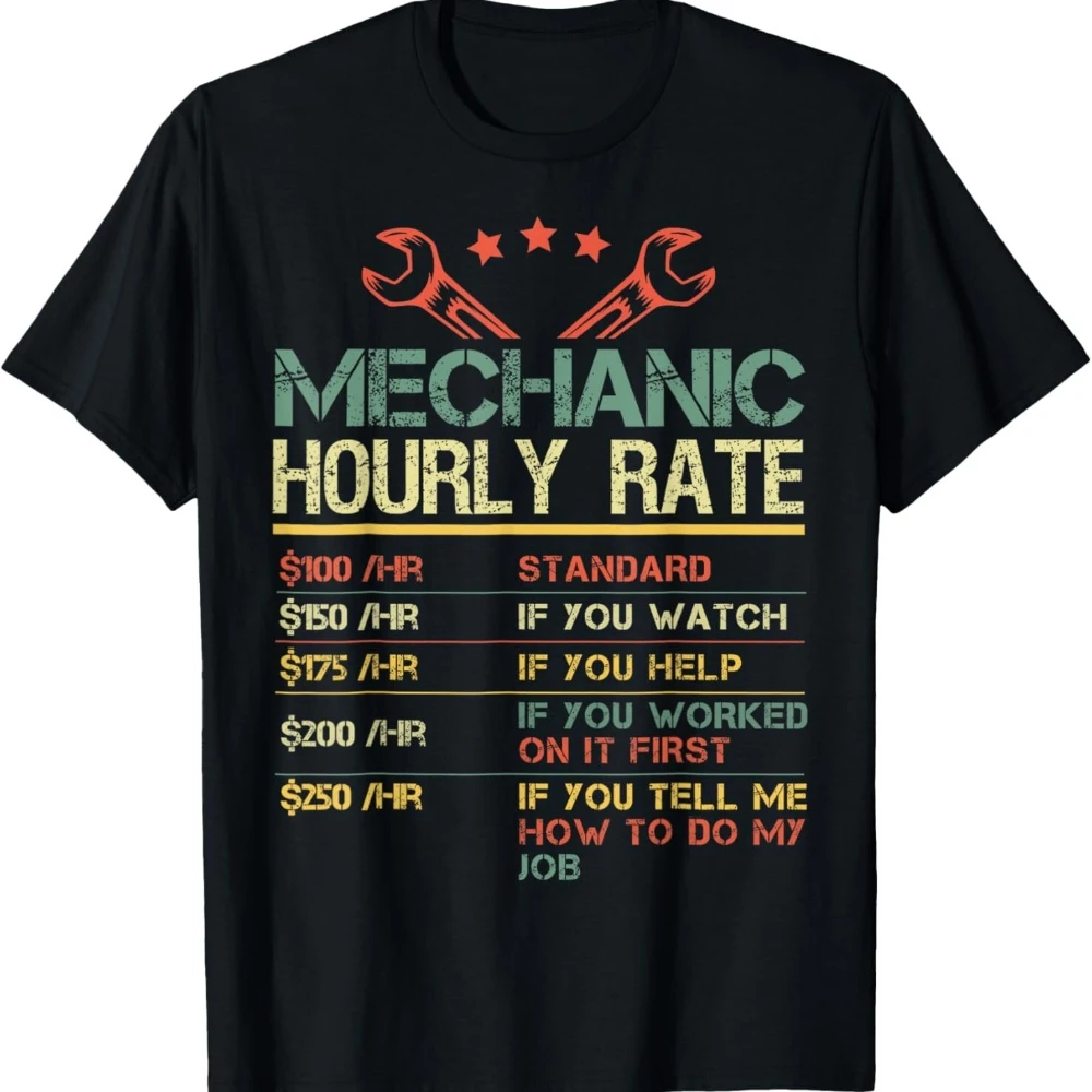 

Забавный механик, часовой механизм, авторемонт, механик, номиналы труда, подарок, футболка унисекс, хлопковая модная повседневная футболка с короткими рукавами, топы