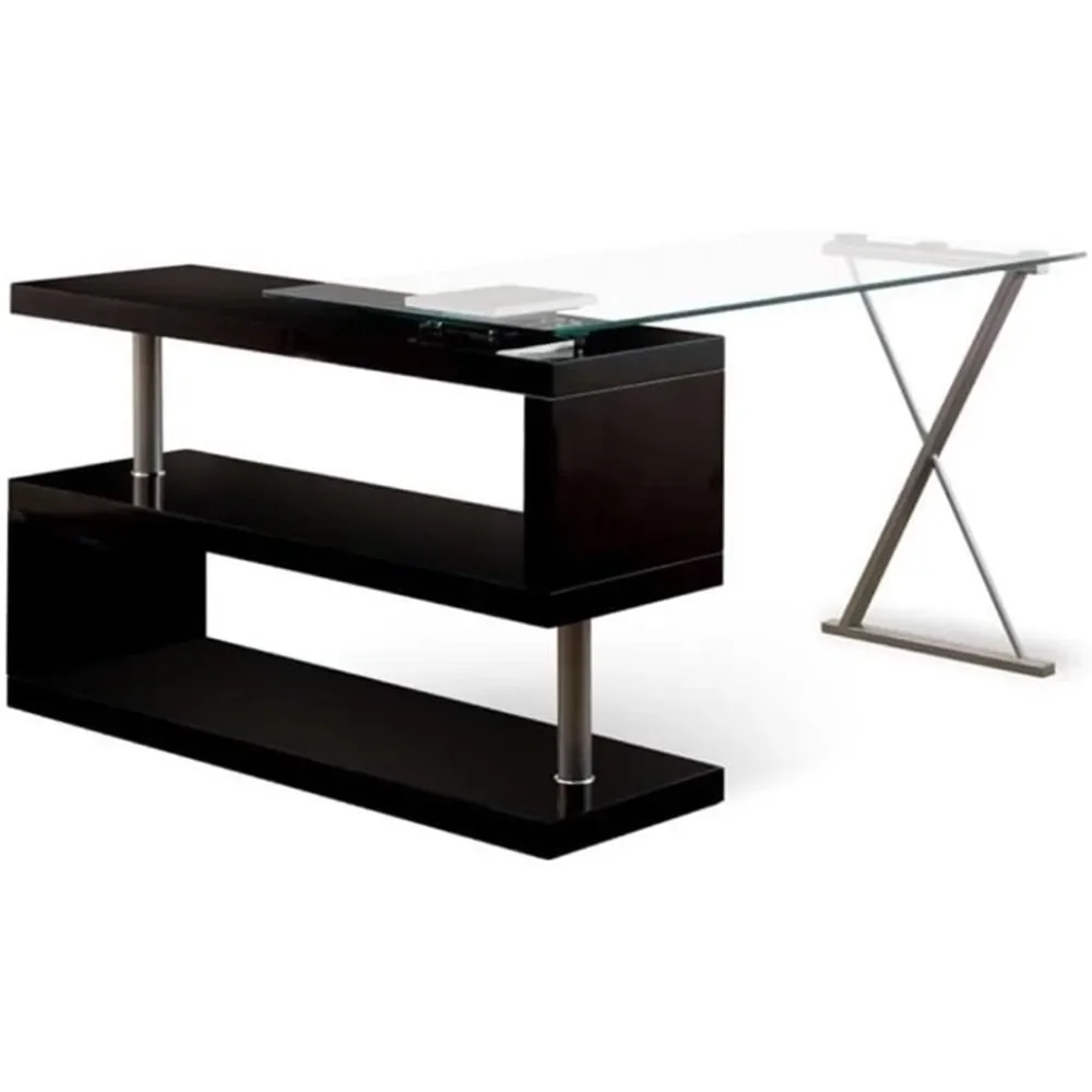 

Row Adjustable Writing Desk in Black - Stylish and Functional Home Office Solutions