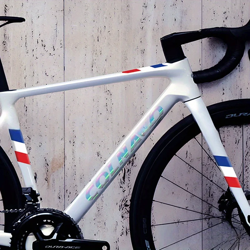 1SET Fahrrad-Aufkleber-Set im Nationalflaggen-Stil, mehrfarbiger, wasserfester Vinyl-Aufkleber für Fahrradrahmen und -rad