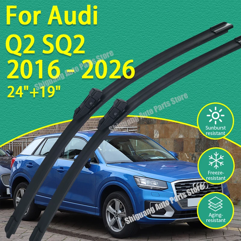 

Front Silicone Coating Wipers for Audi Q2 SQ2 2016 - 2026 Car Wiper Windshield Windscreen Blades Accessories 2017 2018 2019 2020