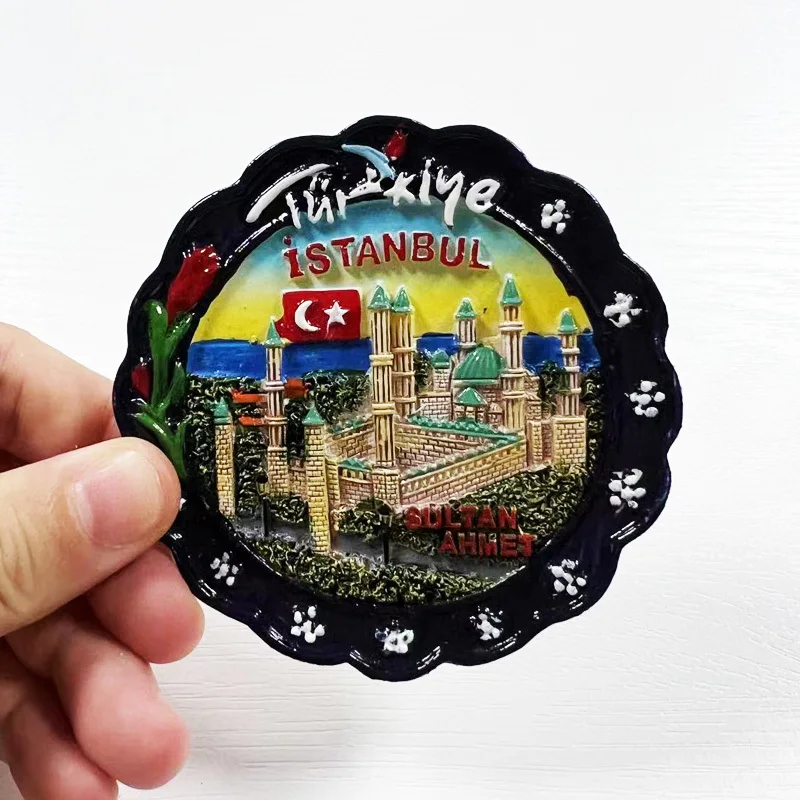 

Turkey Istanbul Blue Mosque Sultan Ahmed Magnets for Fridge Ottoman Architecture Circular Magnet Cute Magnets Home Decor Items